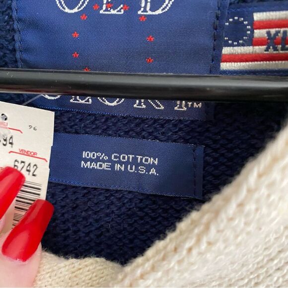 Vintage Old Glory American Flag Knitted Grandpa Sweater - Picture 5 of 6